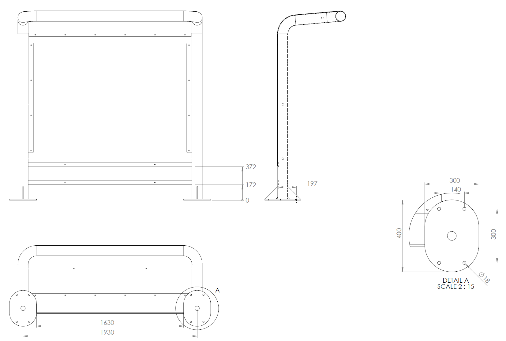 MBO pipe stand T18 drawing