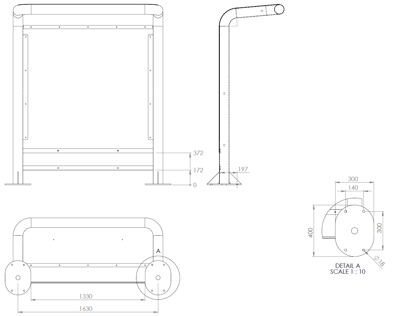 MBO pipe stand T15 drawing